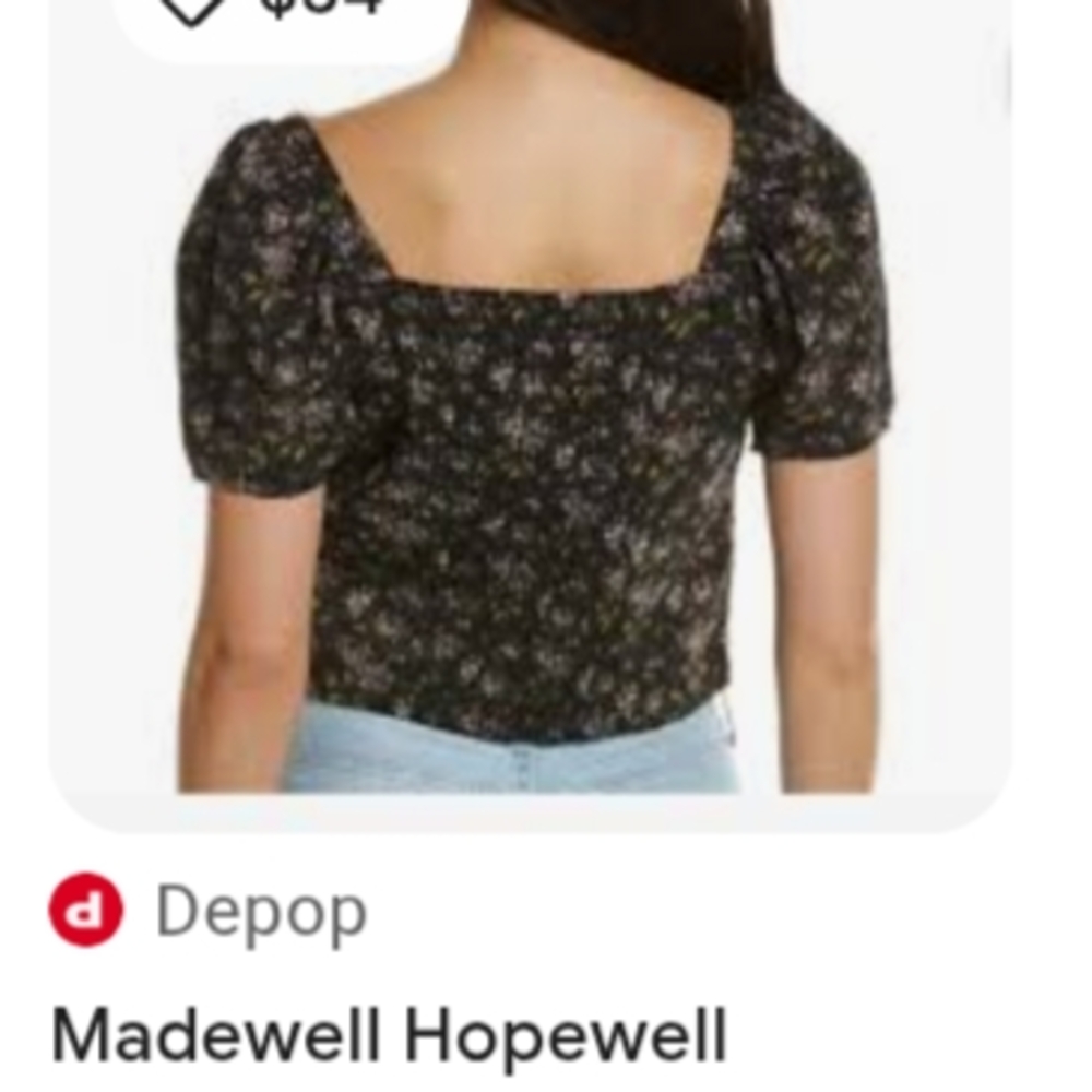 Madewell Hopewell Black and White Floral Blouse
